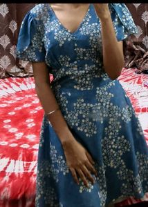 Blue Floral Mini Dress