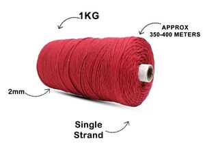 Red Cotton cord 2 mm singleply
