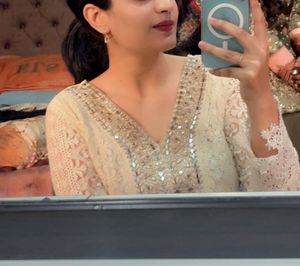 off white floor length dress/anarkali for weddings