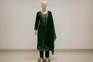 Green Embellished Suit Set