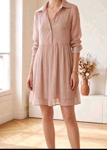 Light Pink Crinkle Tunic Top