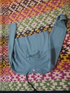 Light Blue Cropped Sweatshirt