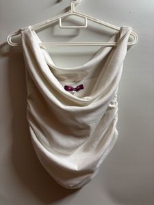 Chic White Draped Top