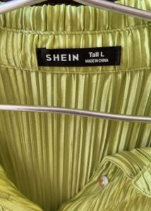 very stretchable neon green shirt dress