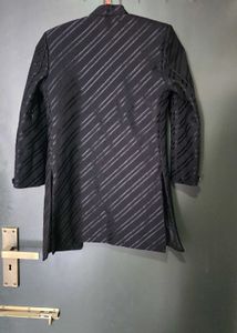 Stylish Black Striped Nehru Jacket
