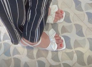 White Block Heels