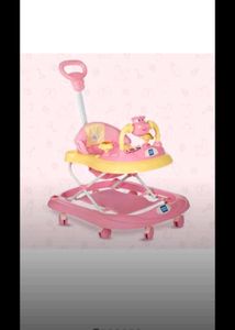Pink Baby Walker with Toy Bar