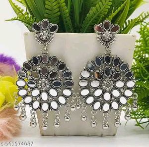 Boho Mirror Work Dangle Earrings