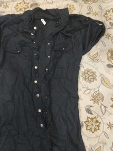 Chic Black Button-Down Dress