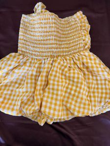 Cute Yellow Gingham Mini Dress