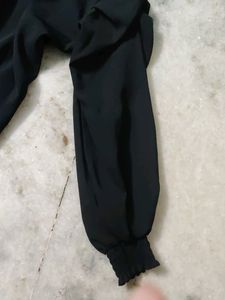 Black Top With Ruffle Sleeves