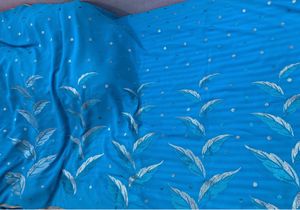 🔥PRICE DROP🔥 SKY BLUE SAREE WITH READY BLOUSE