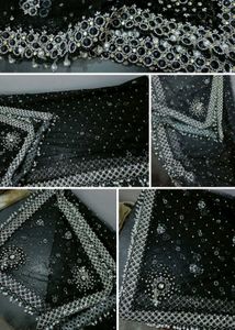 black semi fish cut lehenga