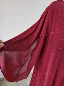 Sparkly Red V-Neck Dress Length  38 Inches