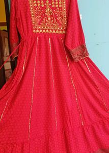 Beautiful Red Embroidered Kurta