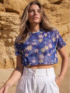 Sheer Floral Crop Top