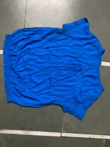 Vibrant Blue Short Sleeve Tunic Top