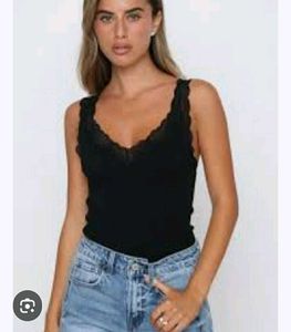 Atmosphere Lace Trim Cami Tank Top