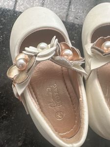imported Cute White Floral Mary Jane Shoes
