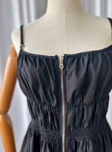 Sleek Black Zip-Front Dress