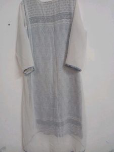 Elegant White Kurtas with Blue Print