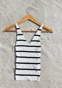 Chic Striped V-Neck Tank Top