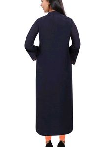 Embroidered Navy Blue Kurta