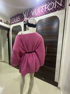 Pink Oversized Knit Sweater