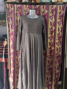 Elegant Lace &amp; Chiffon Maxi Dress