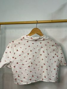 Cherry Print Crop Top