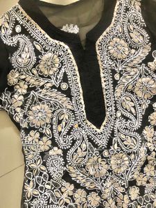 Heavy Gota Patti And Thread Work Georgette Kurti
