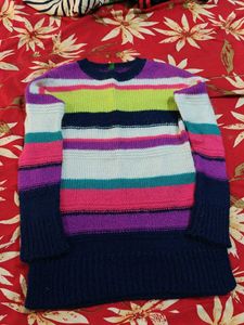 Striped Knit Sweater For 4-6 Years Baby