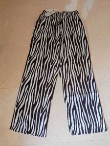 Zebra Print Wide Leg Pants