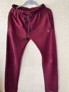 Maroon Joggers with Drawstring Waist