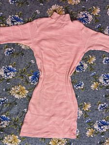Pink Ribbed Bodycon Dress