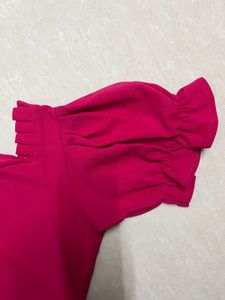 Pink Ruffle Sleeve Top