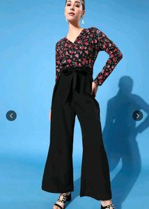 Women elevated black bottom jumpsuit