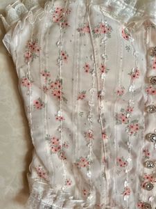 Floral Corset Top with Ruffles