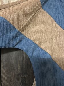 Blue &amp; Tan Chevron Two-Piece Set