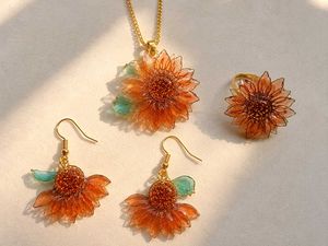 Sunflower Resin Jewellery Set
