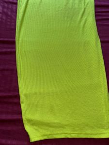 Lime Green Strapless Midi Dress