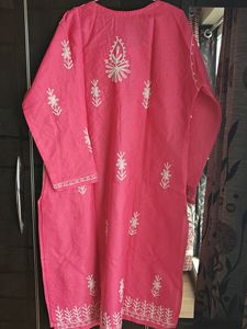 Lucknowi Chikankari Pink Kurta