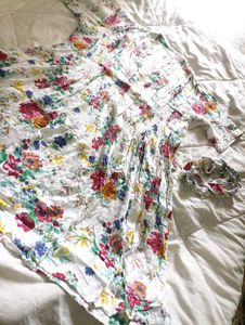 Floral Print Dress with Matching belt