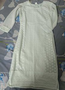 Beautiful thread work kurta with white plazo