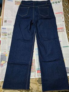 Navy Blue High rise Wide Leg Jeans