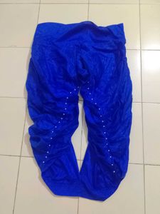 PATIALA SUIT Blue Floral Print and white p