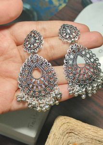 Oxidised Jhumka Earrings