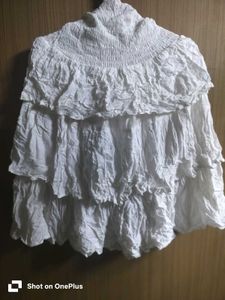 Tiered White Tube Dress/skirt