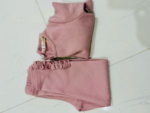 branded Pink Top &amp; Leggings Set