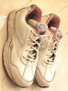 White & Pink Sports Shoes